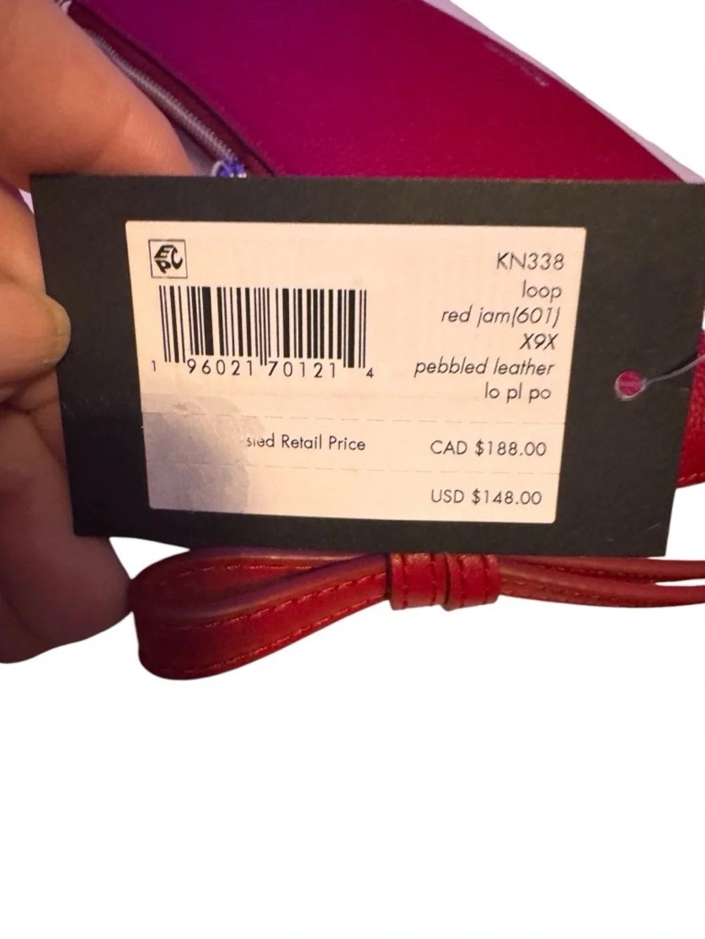 kate spade Loop Pochette Shoulder Bag, Red Pebbled Leather, NWT - Picture 8 of 8